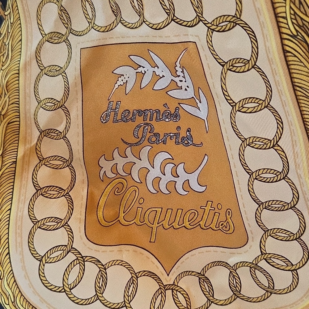 Hermes Elegant Black and Gold Nautical Scarf 100%Silk - Picture 2 of 7